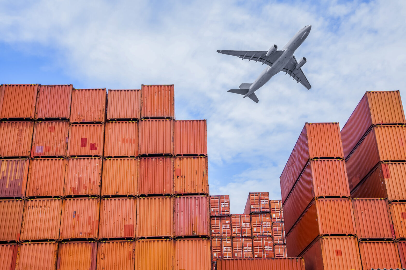 industrial port with containers